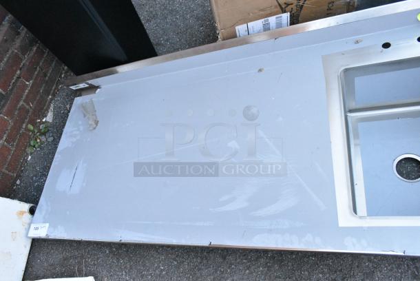 BRAND NEW SCRATCH AND DENT! Regency 600ST3072R Stainless Steel Single Bay Sink w/ Countertop No Legs. Bay 16x20x12 - Image 3 of 5