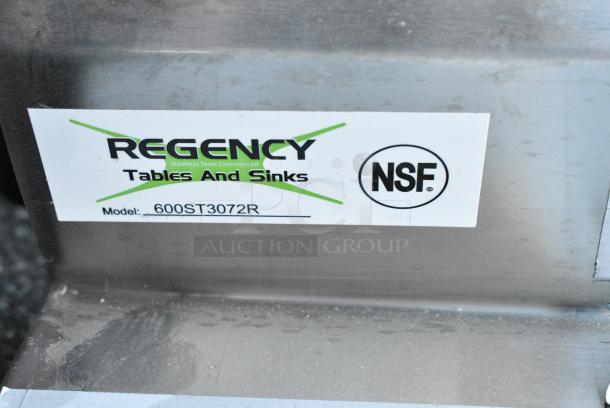 BRAND NEW SCRATCH AND DENT! Regency 600ST3072R Stainless Steel Single Bay Sink w/ Countertop No Legs. Bay 16x20x12 - Image 5 of 5