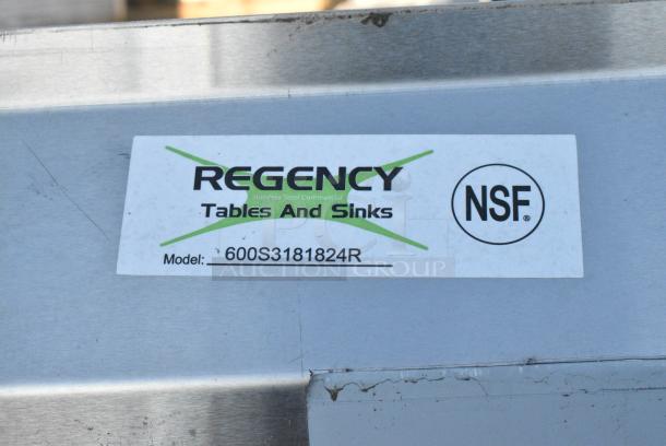 BRAND NEW SCRATCH AND DENT! Regency 600S3181824R Stainless Steel 3 Bay Sink w/ Right Side Drain Board. No Legs. - Image 6 of 6