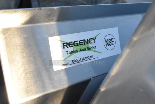BRAND NEW SCRATCH AND DENT! Regency 600S3181824R Stainless Steel 3 Bay Sink w/ Right Side Drain Board. No Legs. - Image 4 of 4