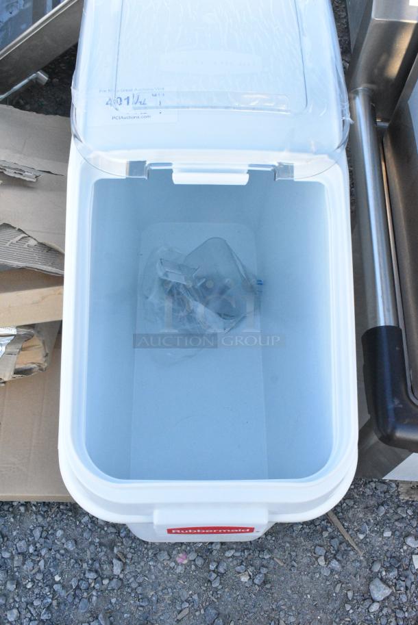BRAND NEW SCRATCH AND DENT! Rubbermaid White Poly Ingredient Bin on Commercial Casters. - Image 3 of 5
