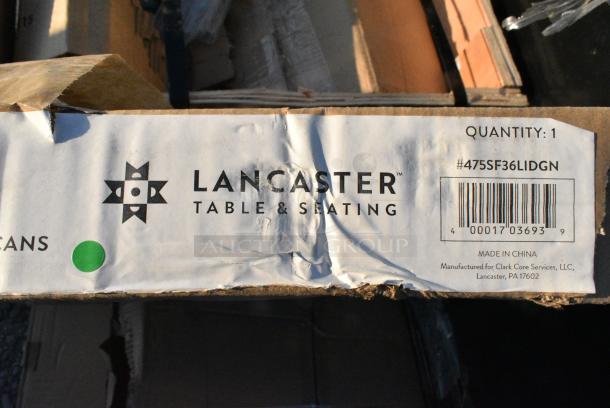 3 BRAND NEW SCRATCH AND DENT! Various Items Including Green Steel Flat Lid for 36 Gallon Trash Can, Lancaster Table & Seating 475SF36LIDGN Green Round Flat Lid for 36 Gallon Slatted Steel Can. 3 Times Your Bid! - Image 2 of 4