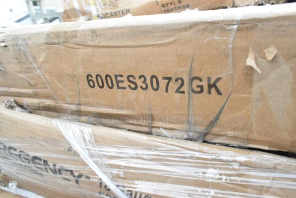 BRAND NEW SCRATCH AND DENT! Regency 600ES3072GK 30" x 72" 16 Gauge Stainless Steel Equipment Stand with Galvanized Undershelf and Casters - Image 4 of 4