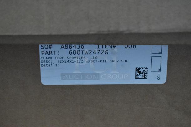 BRAND NEW SCRATCH AND DENT! Regency 600TW2472G 24" x 72" Wood Top Work Table with Galvanized Base and Adjustable Undershelf. May Be Missing Pieces. - Image 1 of 1