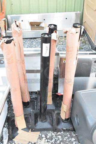 6 BRAND NEW SCRATCH AND DENT! Lancaster Table & Seating 427TBCLRD337 Excalibur 3" Bar Height Outdoor Table Base Column. 6 Times Your Bid!