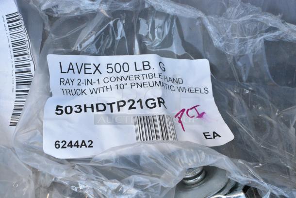 BRAND NEW SCRATCH AND DENT! Lavex 503HDTP21GR 500 lb. Gray 2-in-1 Convertible Hand Truck With 10" Pneumatic Wheels - Image 2 of 3
