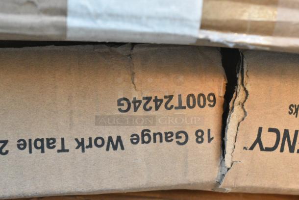 BRAND NEW SCRATCH AND DENT! Regency 600T2424G 24" x 24" 18-Gauge 304 Stainless Steel Commercial Work Table with Galvanized Legs and Undershelf. May Be Missing Pieces. - Image 3 of 3