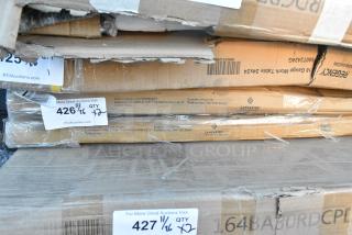 2 BRAND NEW SCRATCH AND DENT! Lancaster Table & Seating 16430RTFGRY 30" Round Thermo-Formed MDF Table Top with Gray Wood Finish. May Be Missing Pieces. 2 Times Your Bid!