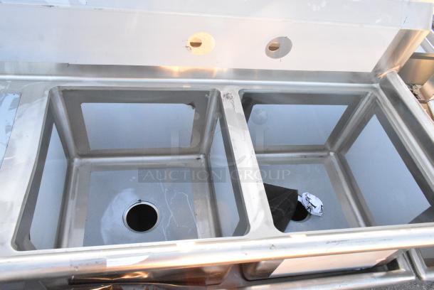 BRAND NEW SCRATCH AND DENT! Regency 600S2171718L Stainless Steel 2 Bay Sink w/ Left Side Drain Board. No Legs. - Image 2 of 4