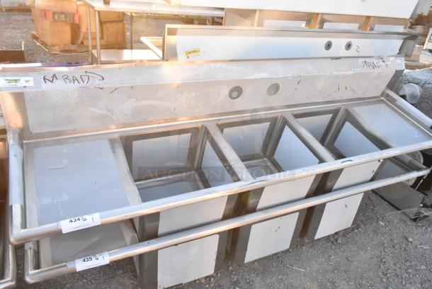 BRAND NEW SCRATCH AND DENT! Regency 600S31515215 Stainless Steel 3 Bay Sink w/ Dual Drain Board. No Legs. - Image 1 of 4