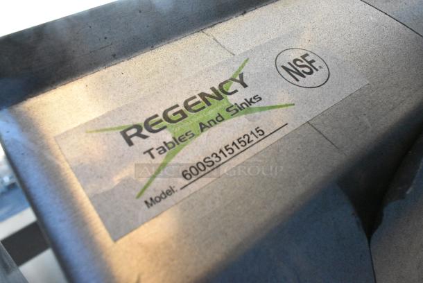 BRAND NEW SCRATCH AND DENT! Regency 600S31515215 Stainless Steel 3 Bay Sink w/ Dual Drain Board. No Legs. - Image 4 of 4