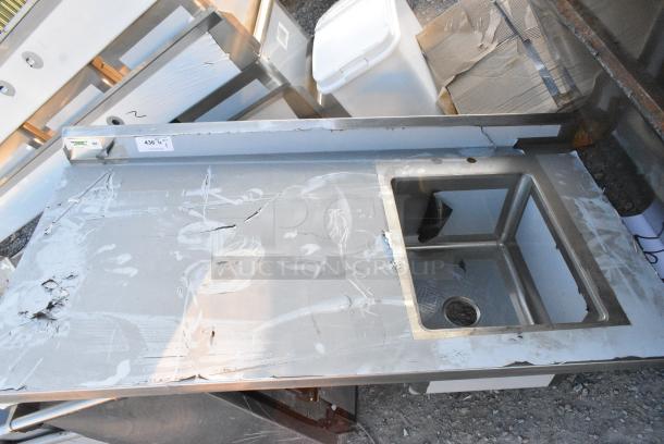 BRAND NEW SCRATCH AND DENT! Regency 600ST3060R Stainless Steel Counter w/ Sink Bay. No Legs. - Image 1 of 4