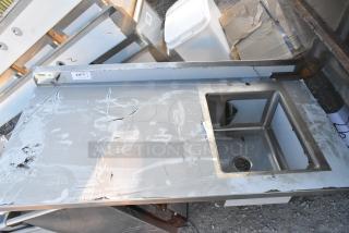 BRAND NEW SCRATCH AND DENT! Regency 600ST3060R Stainless Steel Counter w/ Sink Bay. No Legs.