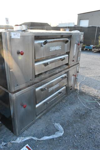 2 Bari MS54 Stainless Steel Commercial Natural Gas Powered Single Deck Pizza Oven. 2 Times Your Bid!
