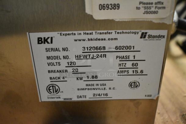 BRAND NEW IN CRATE! 2016 BKI HFWTJ-24R Stainless Steel Commercial Fry Warmer. 120 Volts, 1 Phase. Tested and Working! - Image 8 of 8
