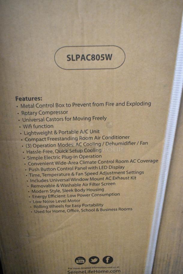 IN ORIGINAL BOX! SereneLife SLPAC805W Portable Air Conditioner - Compact Home A/C Cooling Unit - Image 3 of 4