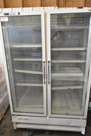 Carrier ULG50BCP-S Metal Commercial 2 Door Reach In Freezer w/ Poly Coated Racks. 115/208-230 Volts, 1 Phase.