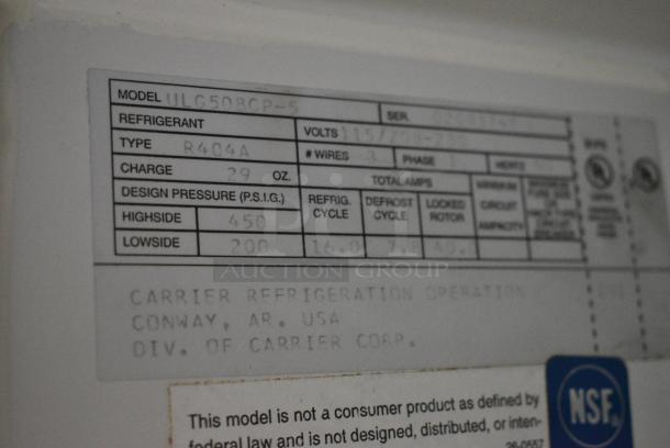 Carrier ULG50BCP-S Metal Commercial 2 Door Reach In Freezer w/ Poly Coated Racks. 115/208-230 Volts, 1 Phase. - Image 3 of 5