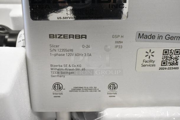 BRAND NEW SCRATCH AND DENT! 2024 Bizerba GSP H Metal Commercial Countertop Meat Slicer. 120 Volts, 1 Phase. Tested and Working! - Image 8 of 8