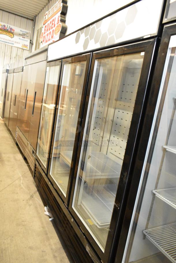BRAND NEW SCRATCH AND DENT!  2023 Migali C-72FM Metal Commercial 3 Door Reach In Freezer Merchandiser w/ Poly Coated Racks on Commercial Casters. 115/208-230 Volts, 1 Phase. - Image 3 of 9