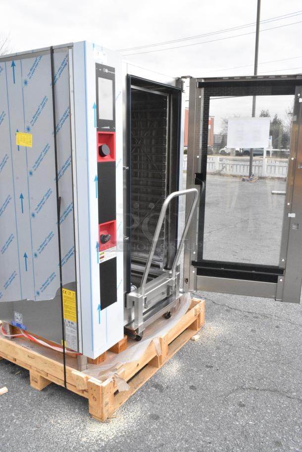 BRAND NEW IN CRATE! BKI AETG202R Stainless Steel Commercial Natural Gas Powered Roll In Rack Combi Convection Oven w/ Metal Pan Rack. - Image 9 of 12