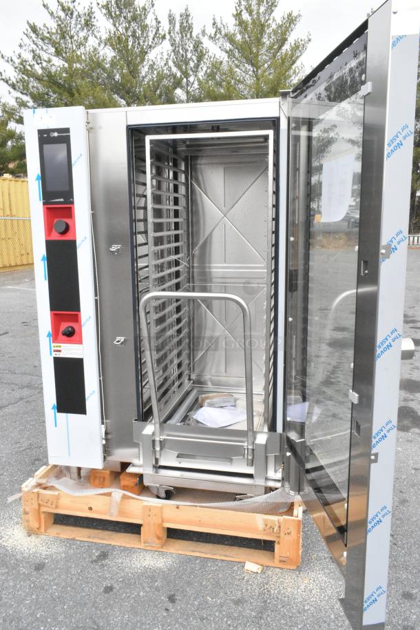 BRAND NEW IN CRATE! BKI AETG202R Stainless Steel Commercial Natural Gas Powered Roll In Rack Combi Convection Oven w/ Metal Pan Rack. - Image 10 of 12