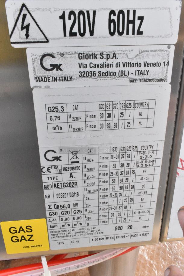 BRAND NEW IN CRATE! BKI AETG202R Stainless Steel Commercial Natural Gas Powered Roll In Rack Combi Convection Oven w/ Metal Pan Rack. - Image 11 of 12