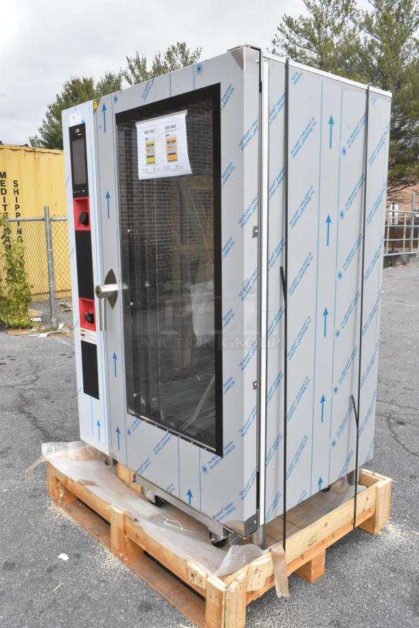 BRAND NEW IN CRATE! BKI AETE202R Stainless Steel Commercial Electric Powered Roll In Combi Convection Oven w/ Metal Pan Rack. 208 Volts, 3 Phase. - Image 6 of 11