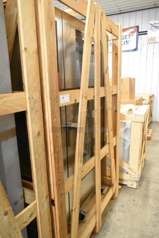 BRAND NEW IN CRATE! BKI Stainless Steel Commercial Roll In Rack Propane Gas Powered Combi Convection Oven w/ Metal Pan Rack. - Image 9 of 13