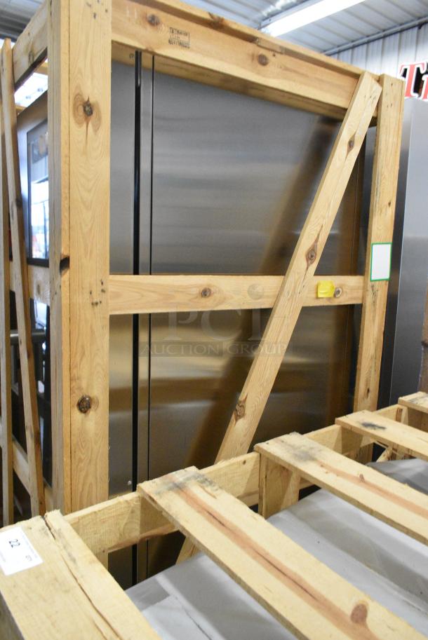 BRAND NEW IN CRATE! BKI Stainless Steel Commercial Roll In Rack Propane Gas Powered Combi Convection Oven w/ Metal Pan Rack. - Image 10 of 13