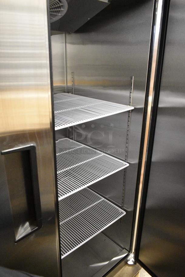 BRAND NEW SCRATCH AND DENT! 2020 Migali C-2R-HC Stainless Steel Commercial 2 Door Reach In Cooler w/ Poly Coated Racks. 115 Volts, 1 Phase. Tested and Working! - Image 5 of 6