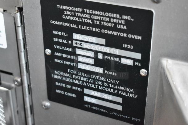 BRAND NEW SCRATCH AND DENT! 2024 Turbochef HHC2020 Stainless Steel Commercial Countertop Electric Powered Conveyor Rapid Cook Oven. 208/240 Volts, 1 Phase. - Image 12 of 13