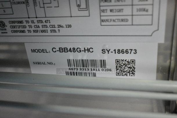 BRAND NEW SCRATCH AND DENT! Migali C-BB48G-HC Metal Commercial 2 Door Back Bar Cooler Merchandiser. 115 Volts, 1 Phase. Tested and Working! - Image 7 of 8