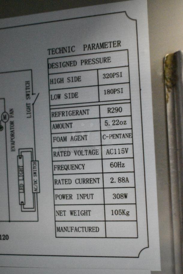 BRAND NEW SCRATCH AND DENT! Migali C-BB48G-HC Metal Commercial 2 Door Back Bar Cooler Merchandiser. 115 Volts, 1 Phase. Tested and Working! - Image 8 of 8