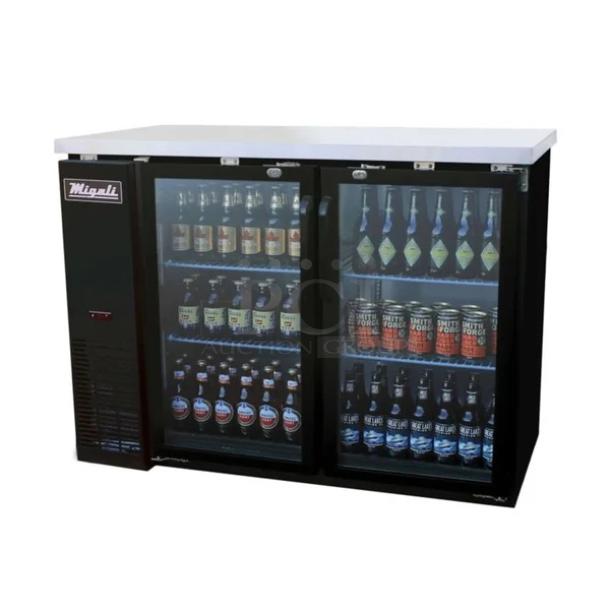 BRAND NEW SCRATCH AND DENT! Migali C-BB48G-HC Metal Commercial 2 Door Back Bar Cooler Merchandiser. 115 Volts, 1 Phase. Tested and Working! - Image 1 of 9