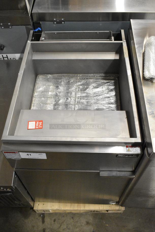 BRAND NEW SCRATCH AND DENT! Migali C-F75-LP Stainless Steel Commercial Floor Style Propane Gas Powered Deep Fat Fryer w/ 2 Metal Fry Baskets. 150,000 BTU. - Image 4 of 9