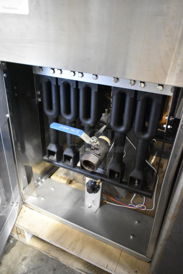 BRAND NEW SCRATCH AND DENT! Migali C-F75-LP Stainless Steel Commercial Floor Style Propane Gas Powered Deep Fat Fryer w/ 2 Metal Fry Baskets. 150,000 BTU. - Image 8 of 9