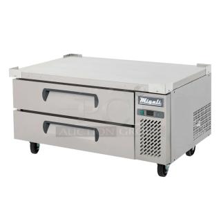 BRAND NEW SCRATCH AND DENT! 2022 Migali C-CB48-HC Stainless Steel Commercial 2 Drawer Chef Base on Commercial Casters. 115 Volts, 1 Phase. Tested and Working!