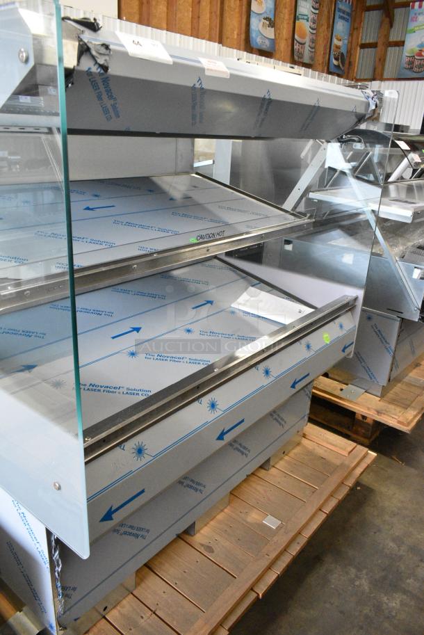 BRAND NEW! 2016 BKI HSS4-2TSQ Stainless Steel Commercial Floor Style 2 Tier Warming Display Case Merchandiser. 230 Volts, 1 Phase. - Image 1 of 4