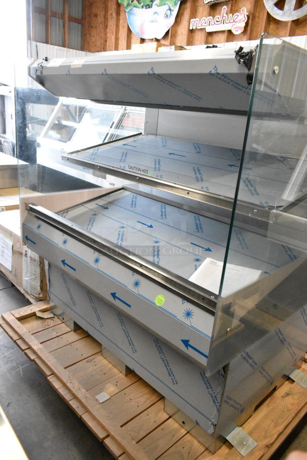 BRAND NEW! 2016 BKI HSS4-2TSQ Stainless Steel Commercial Floor Style 2 Tier Warming Display Case Merchandiser. 230 Volts, 1 Phase. - Image 3 of 4