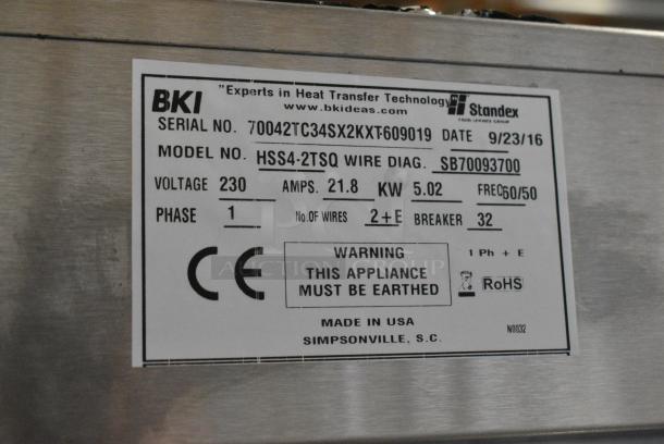 BRAND NEW! 2016 BKI HSS4-2TSQ Stainless Steel Commercial Floor Style 2 Tier Warming Display Case Merchandiser. 230 Volts, 1 Phase. - Image 4 of 4