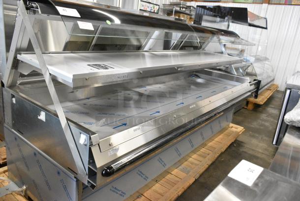 BRAND NEW! BKI TSWC7 Stainless Steel Commercial Floor Style 2 Tier Warming Display Case Merchandiser. 220/240 Volts, 1/3 Phase. - Image 1 of 7