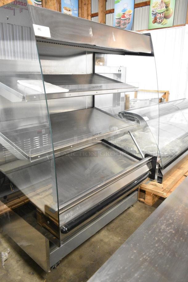 BRAND NEW! BKI HSS4-3T Stainless Steel Commercial Floor Style 3 Tier Warming Display Case Merchandiser on Commercial Casters. 208-240 Volts, 1 Phase. - Image 1 of 6