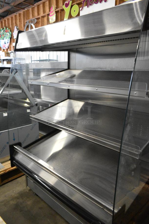 BRAND NEW! BKI HSS4-3T Stainless Steel Commercial Floor Style 3 Tier Warming Display Case Merchandiser on Commercial Casters. 208-240 Volts, 1 Phase. - Image 3 of 6