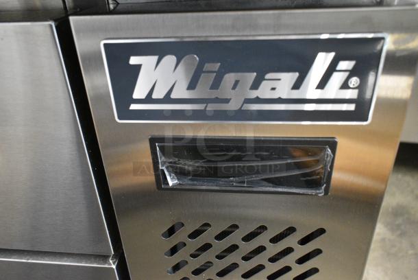 BRAND NEW SCRATCH AND DENT! 2022 Migali C-CB48-HC Stainless Steel Commercial 2 Drawer Chef Base on Commercial Casters. 115 Volts, 1 Phase. Tested and Working! - Image 4 of 8