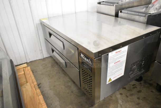 BRAND NEW SCRATCH AND DENT! 2022 Migali C-CB48-HC Stainless Steel Commercial 2 Drawer Chef Base on Commercial Casters. 115 Volts, 1 Phase. Tested and Working! - Image 5 of 8