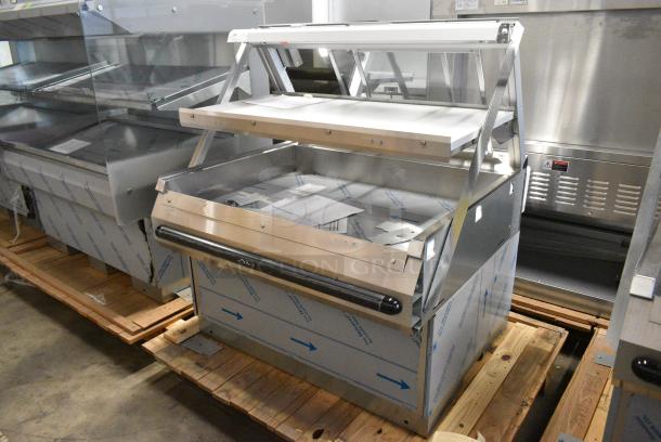 BRAND NEW! 2019 BKI TSWC3 Stainless Steel Commercial Floor Style 2 Tier Warming Display Case Merchandiser. 208 Volts, 1/3 Phase. - Image 1 of 7