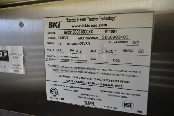 BRAND NEW! 2019 BKI TSWC3 Stainless Steel Commercial Floor Style 2 Tier Warming Display Case Merchandiser. 208 Volts, 1/3 Phase. - Image 6 of 7