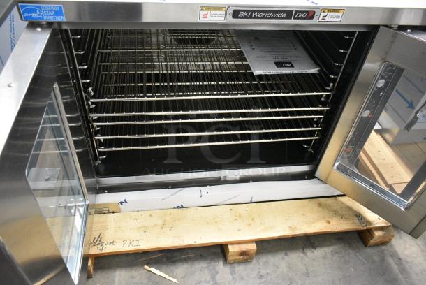 BRAND NEW! BKI BCO-E1 Stainless Steel Commercial Full Size Convection Oven w/ View Through Doors, Metal Oven Racks and Thermostatic Controls. 208 Volts, 3 Phase. - Image 2 of 6