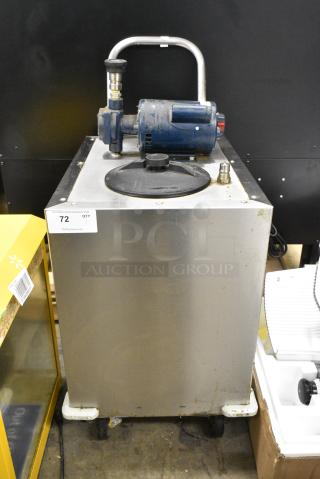 Stainless Steel Commercial Portable Oil Filtration System on Commercial Casters.